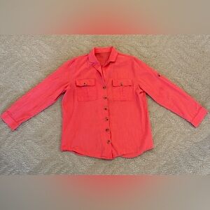 Coral Button-Up Shirt